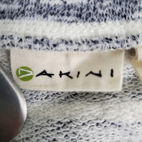 Dakini Skirt Size Large Gray White Striped Pull-On Drawstring Womens - Picture 7 of 10